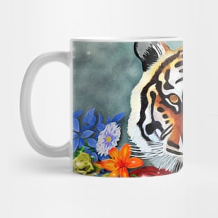 Tiger and Flowers Mug